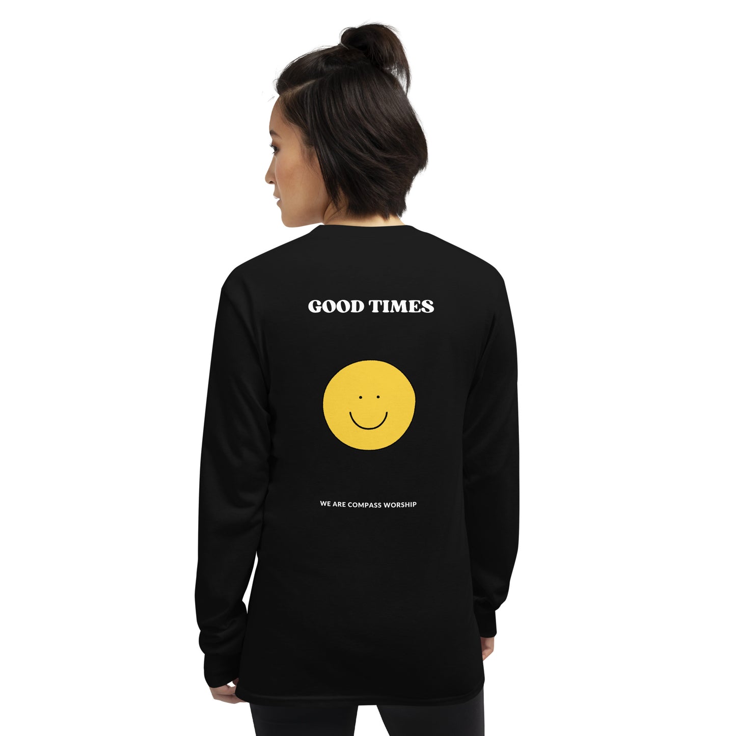 White Embroidered Praise! Long Sleeve Shirt