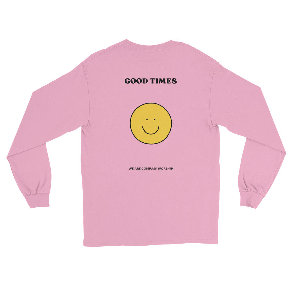 Black Embroidered Praise! Long Sleeve Shirt
