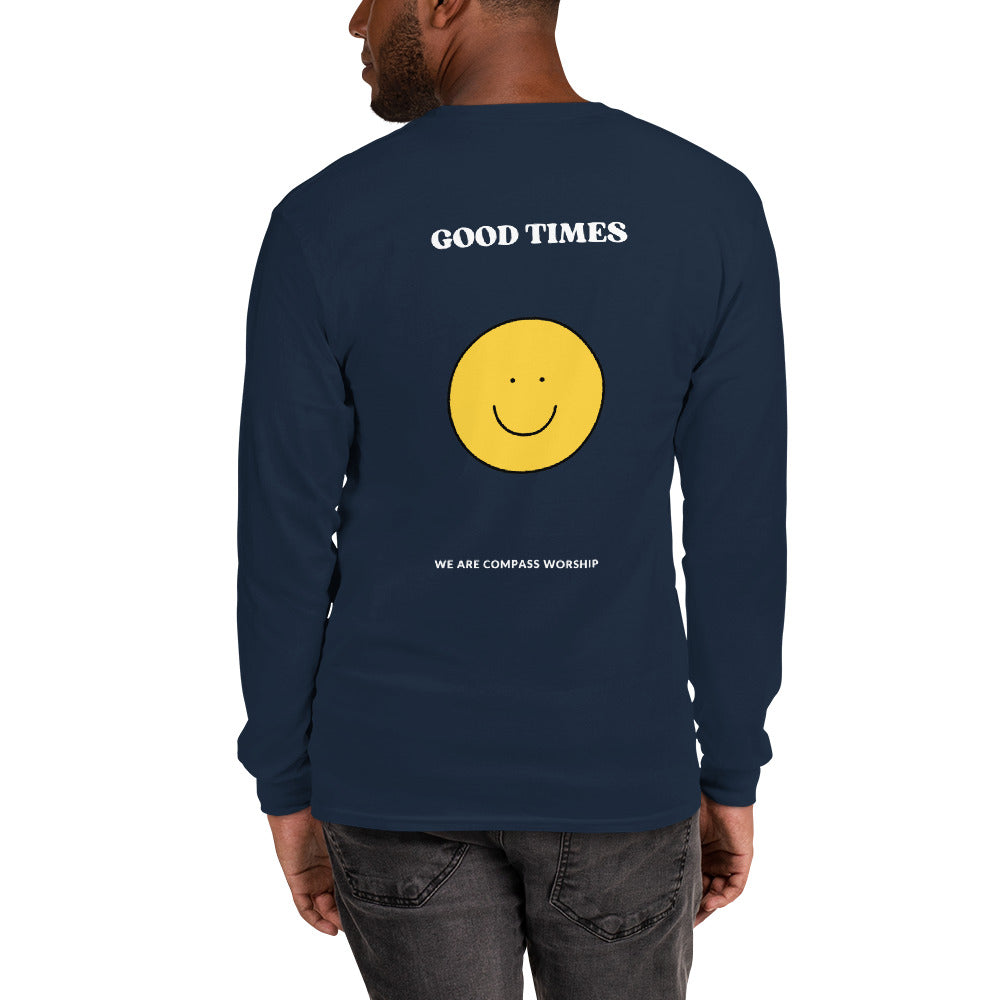 White Embroidered Praise! Long Sleeve Shirt