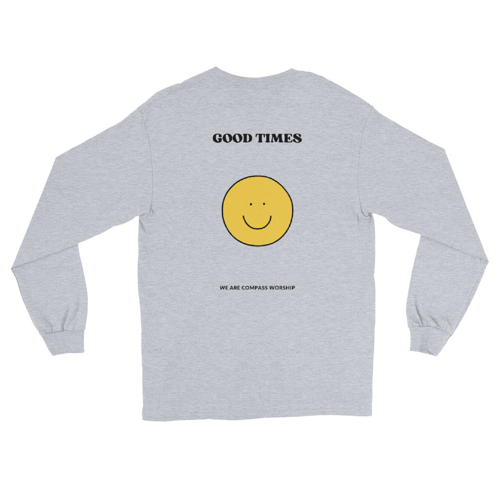 Black Embroidered Praise! Long Sleeve Shirt