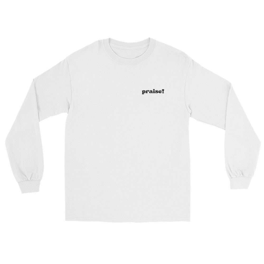 Black Embroidered Praise! Long Sleeve Shirt
