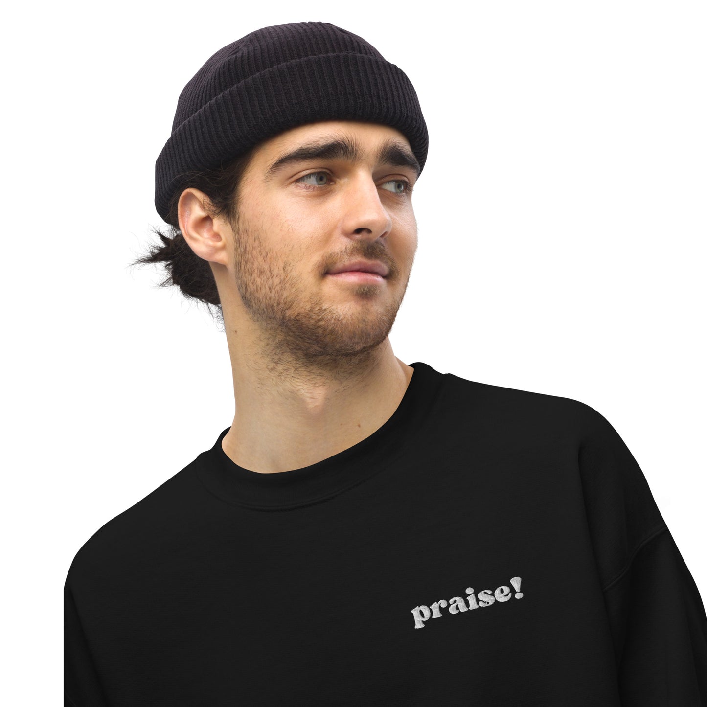 White Embroidered Praise! (Good Times) Sweatshirt