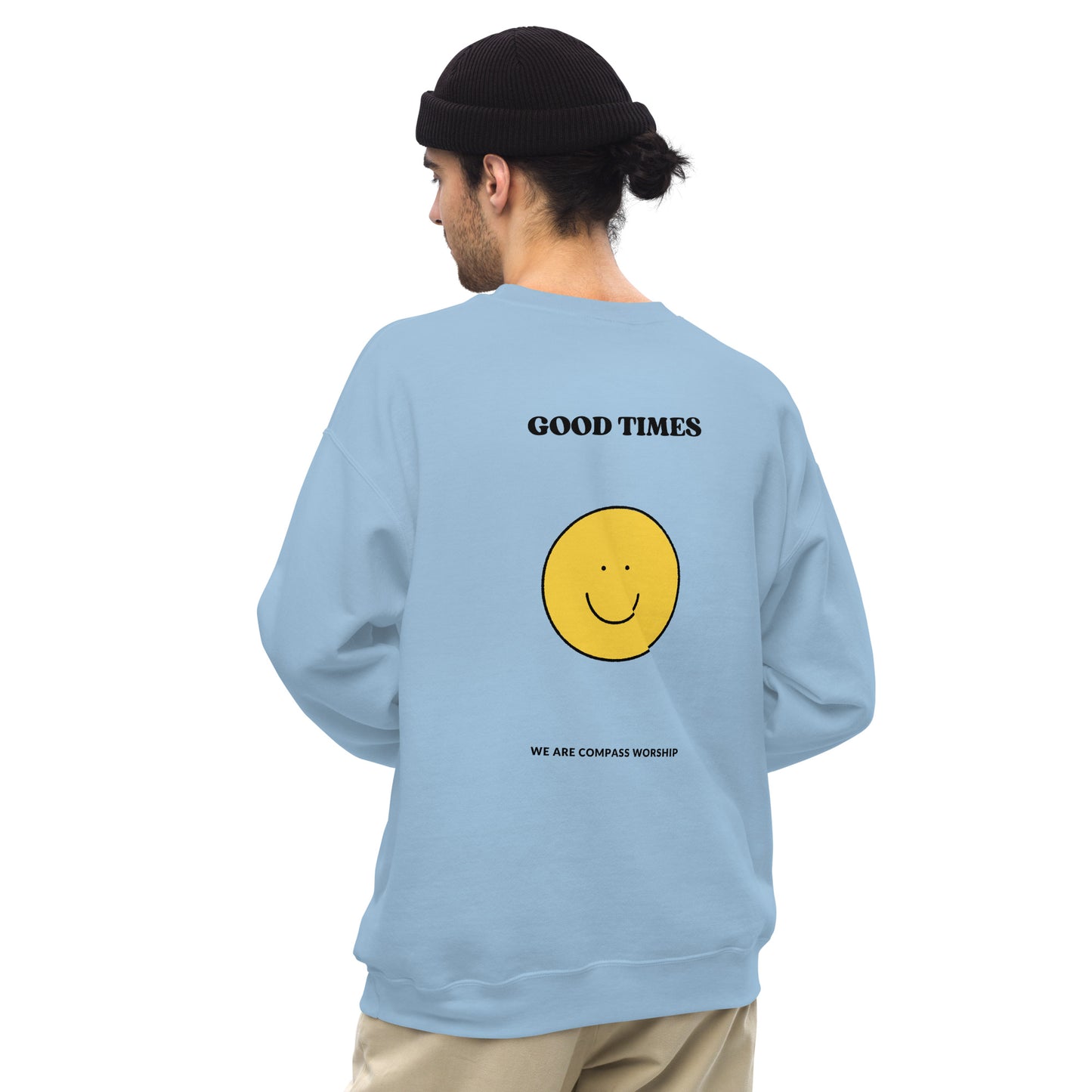 Black Embroidered Praise! (Good Times) Sweatshirt