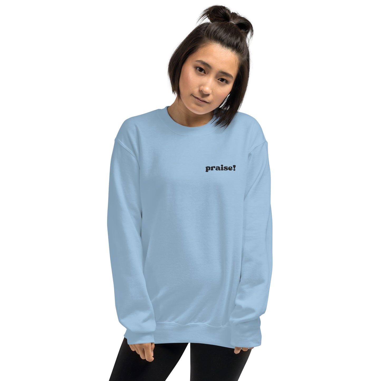 Black Embroidered Praise! (Good Times) Sweatshirt
