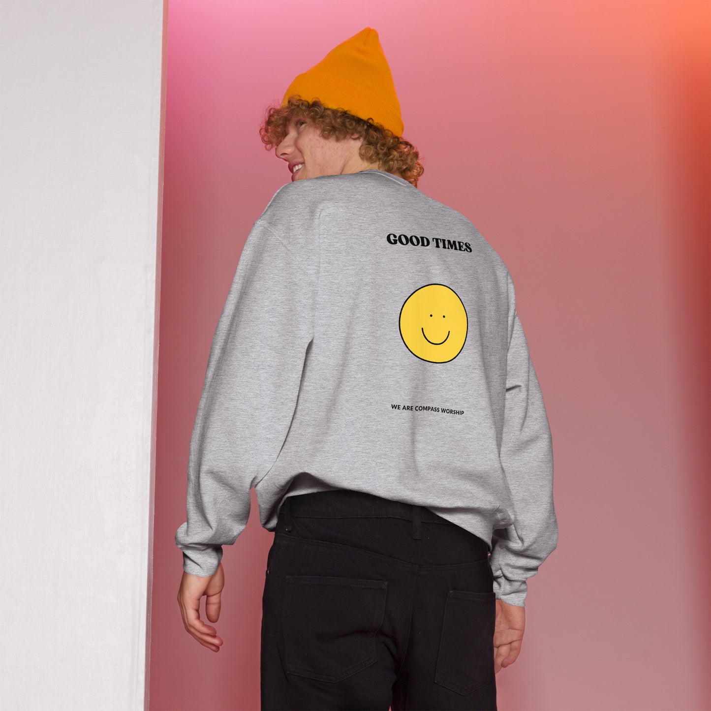 Black Embroidered Praise! (Good Times) Sweatshirt