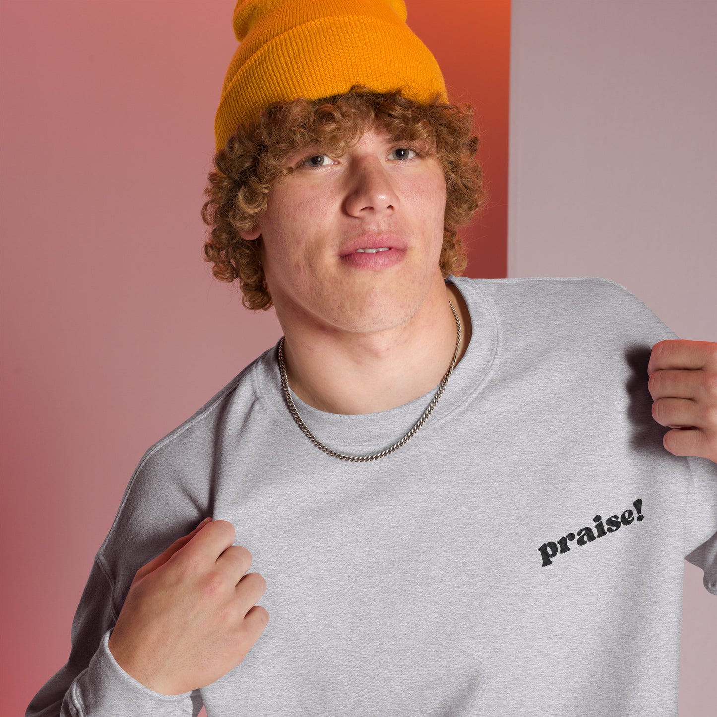 Black Embroidered Praise! (Good Times) Sweatshirt