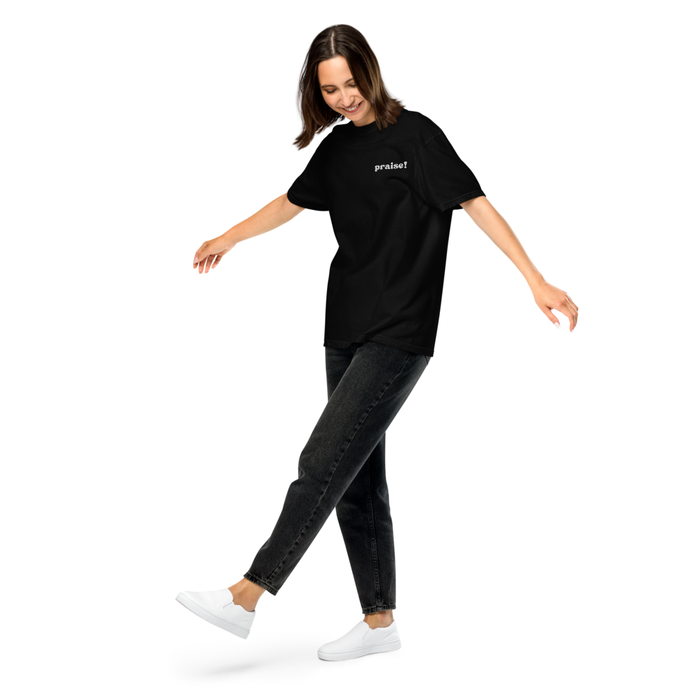 White Embroidered Praise! (Good Times) T-Shirt