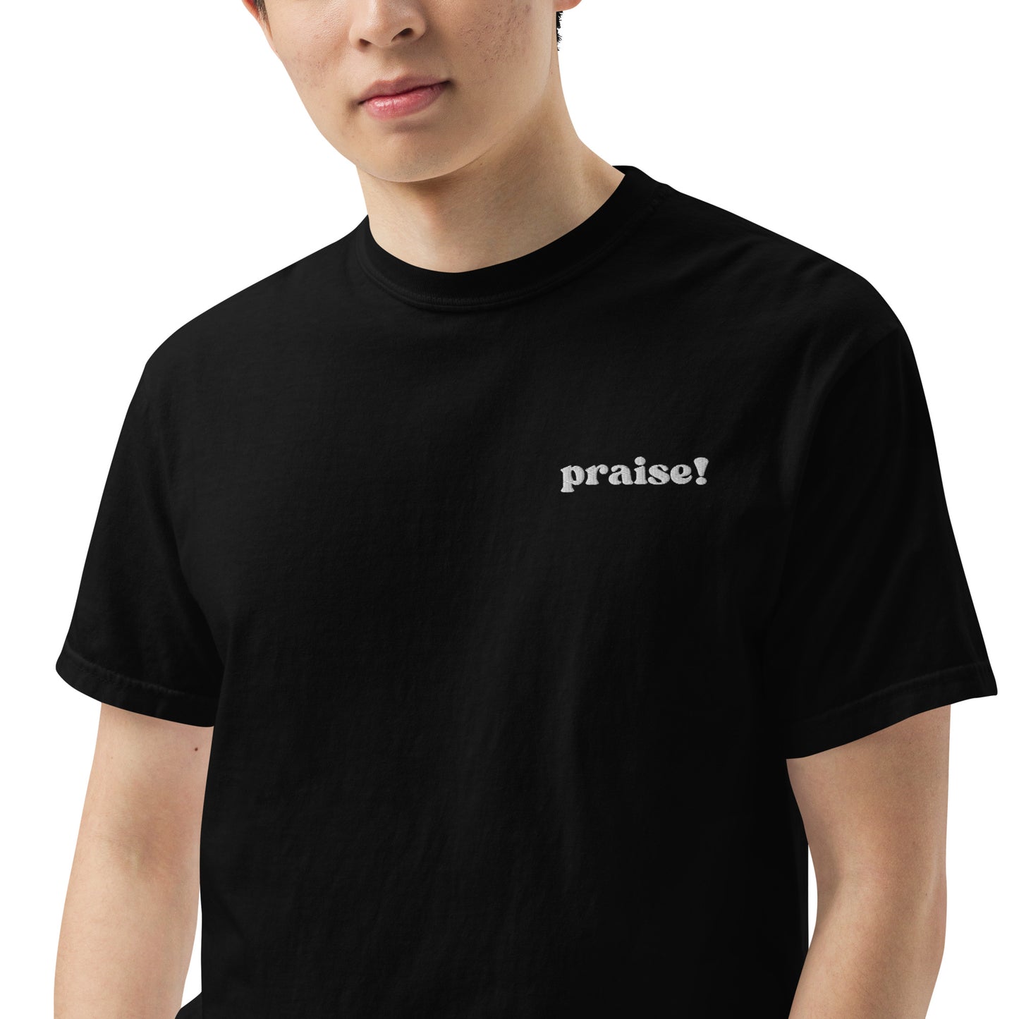White Embroidered Praise! (Good Times) T-Shirt