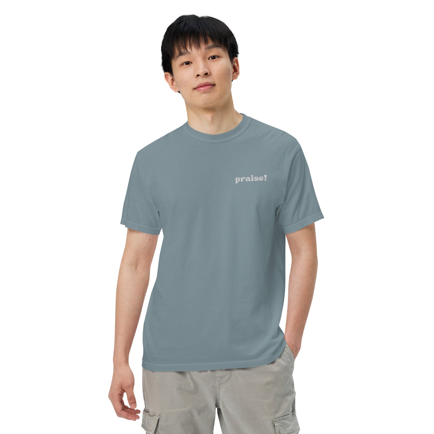 White Embroidered Praise! (Good Times) T-Shirt