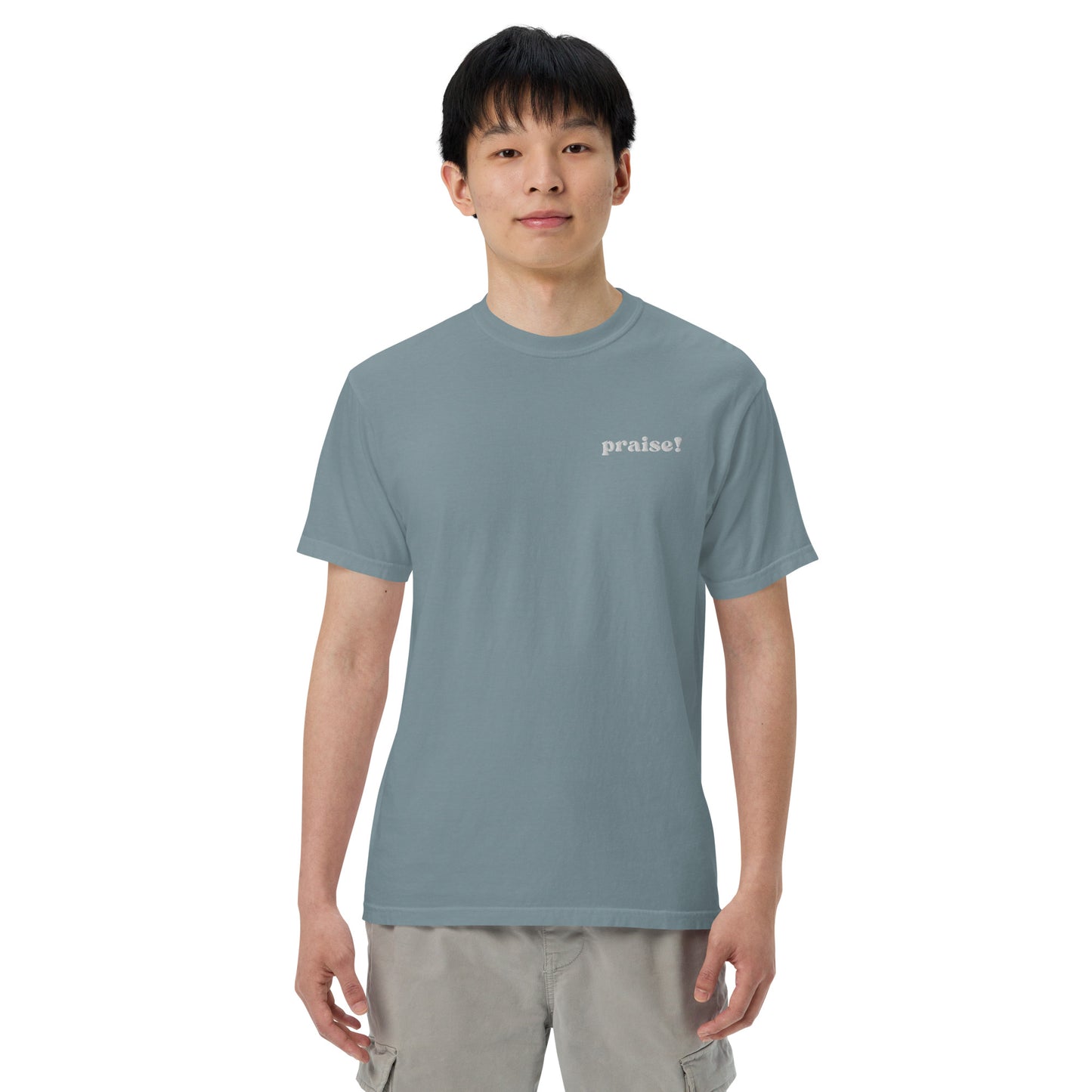 White Embroidered Praise! (Good Times) T-Shirt