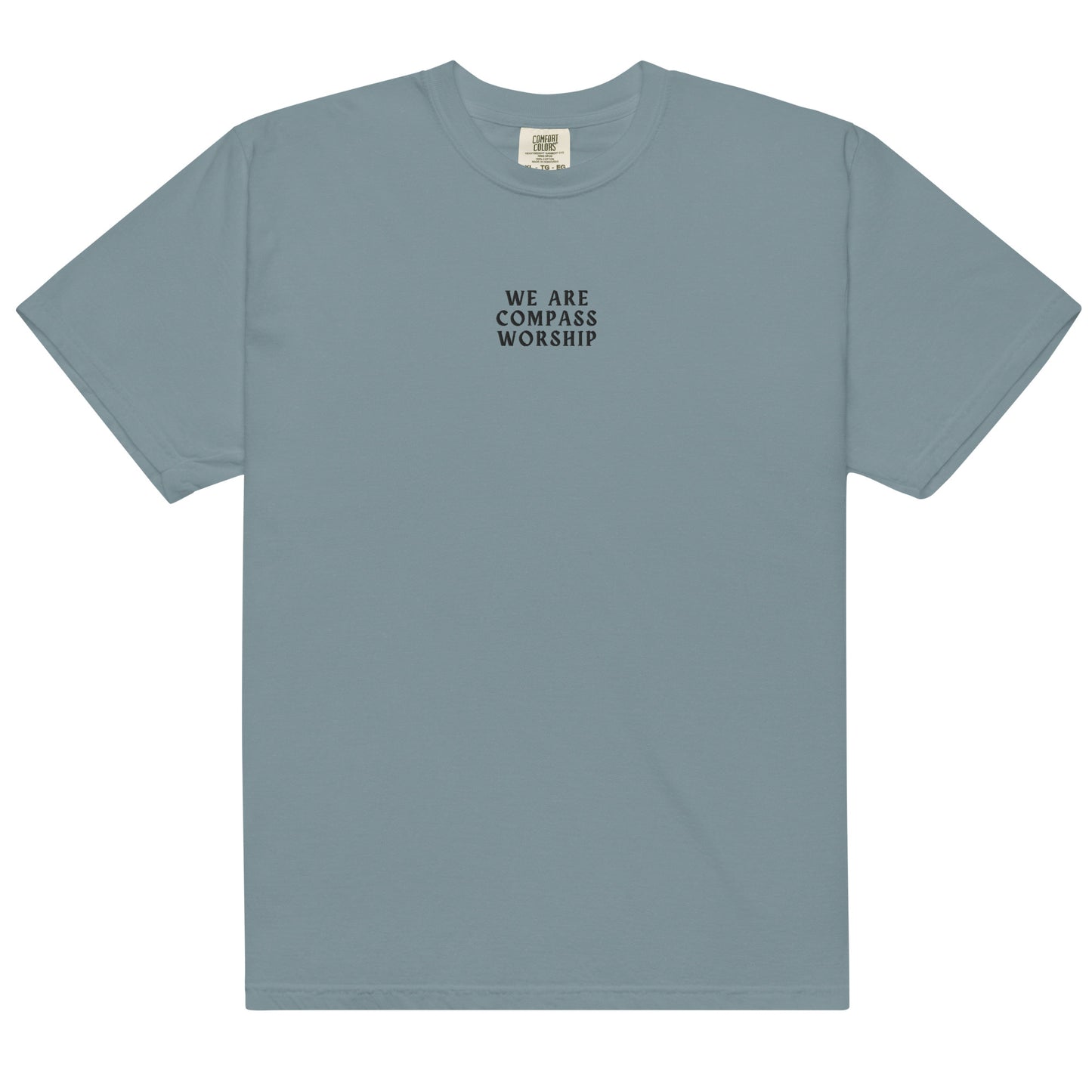 Embroidered We Are Compass Worship T-Shirt (Black Logo)