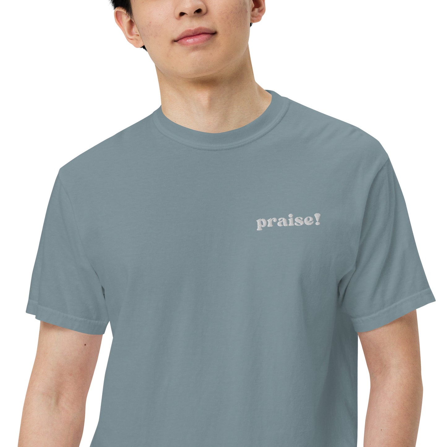 White Embroidered Praise! (Good Times) T-Shirt
