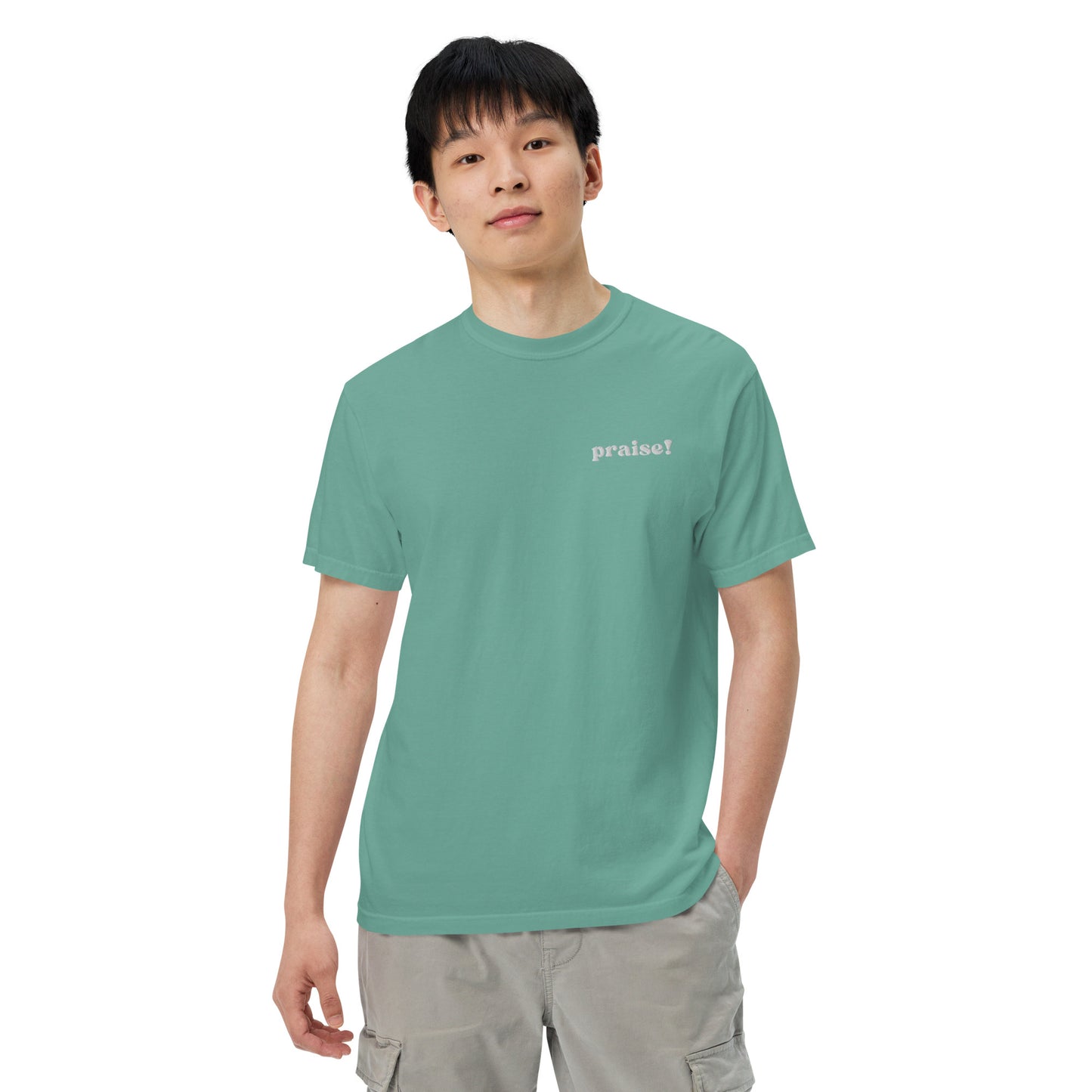 White Embroidered Praise! (Good Times) T-Shirt
