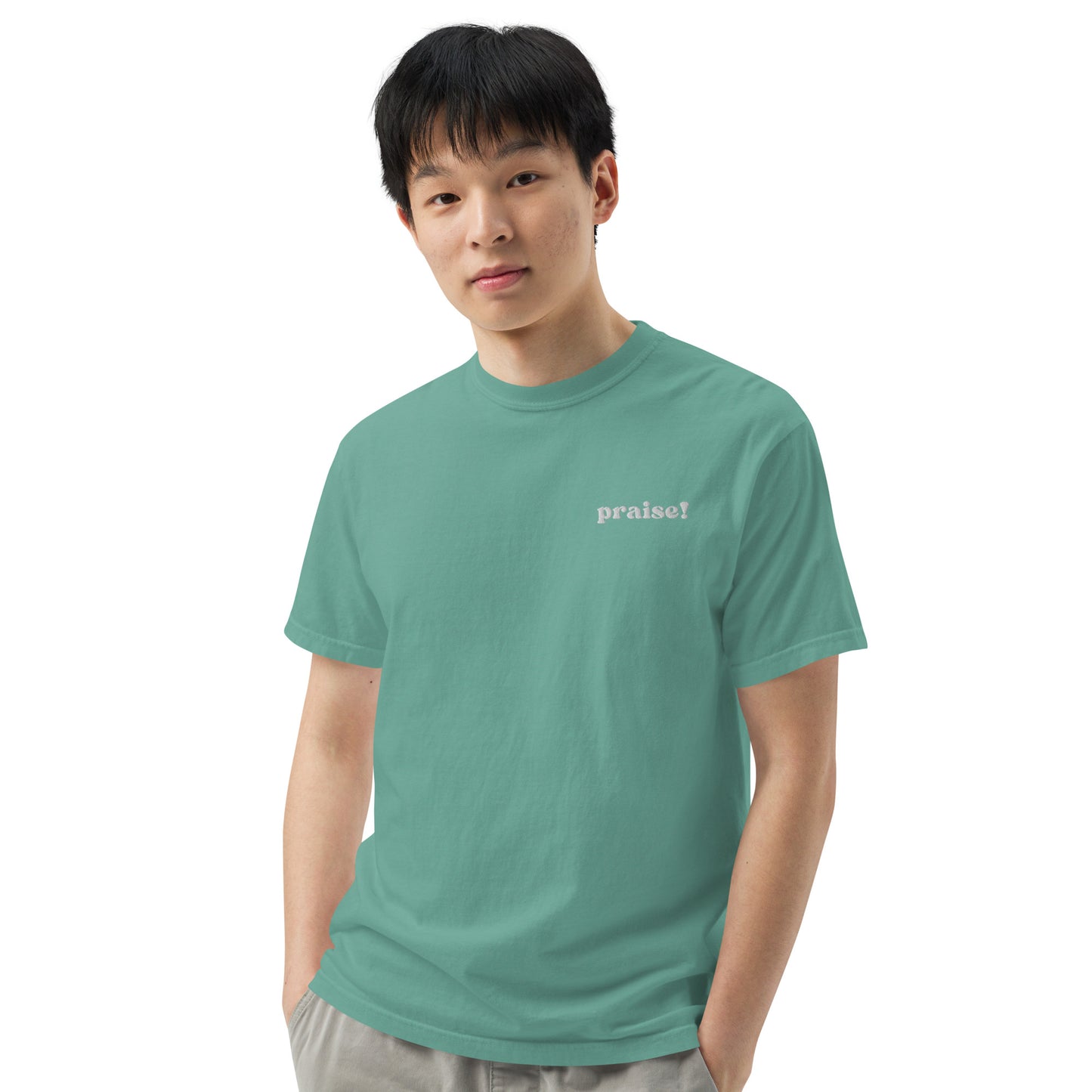 White Embroidered Praise! (Good Times) T-Shirt