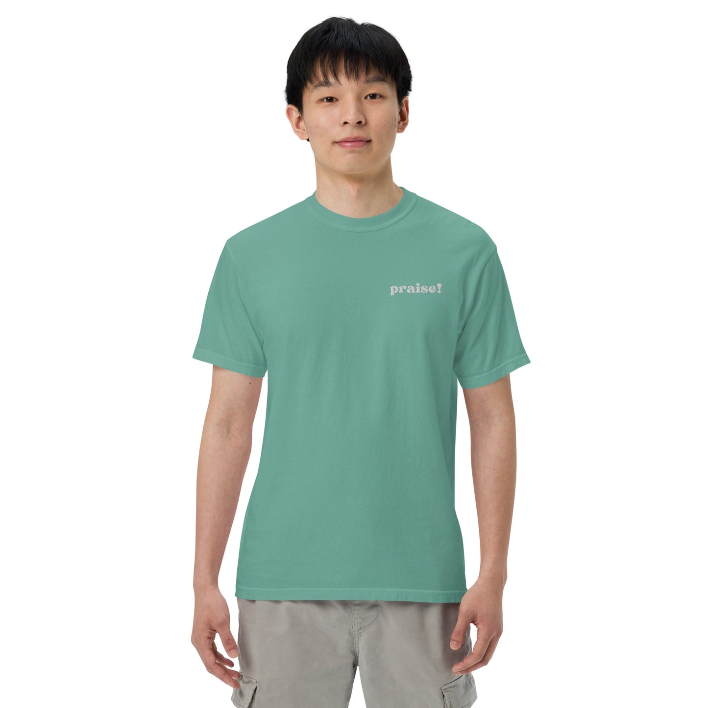White Embroidered Praise! (Good Times) T-Shirt