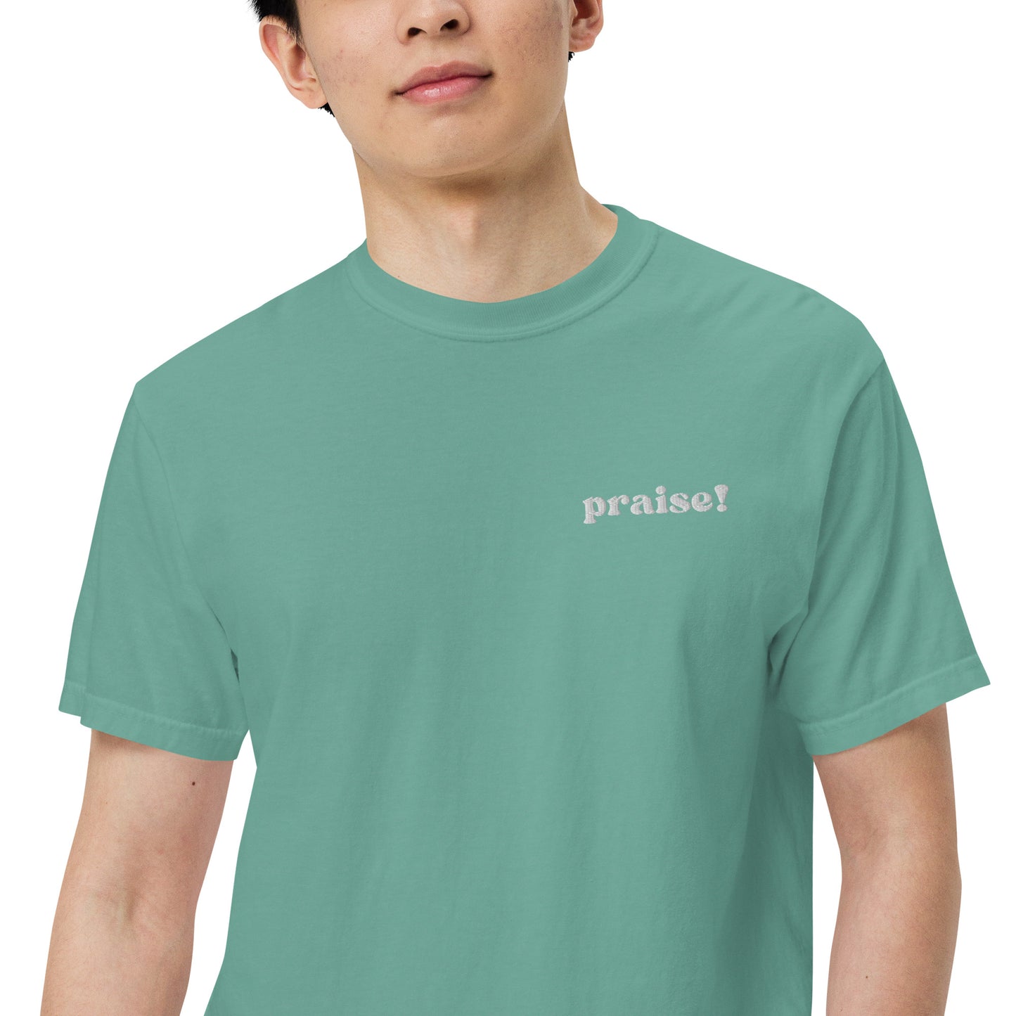 White Embroidered Praise! (Good Times) T-Shirt