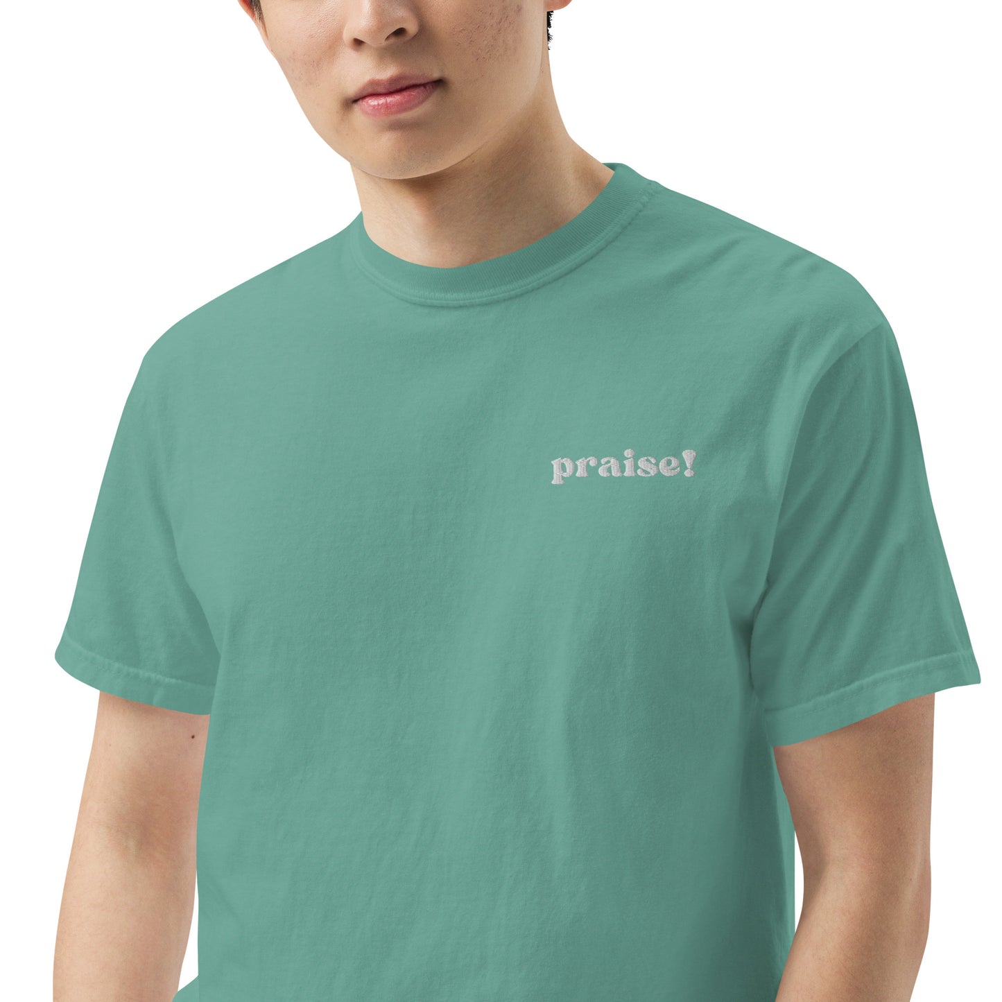 White Embroidered Praise! (Good Times) T-Shirt
