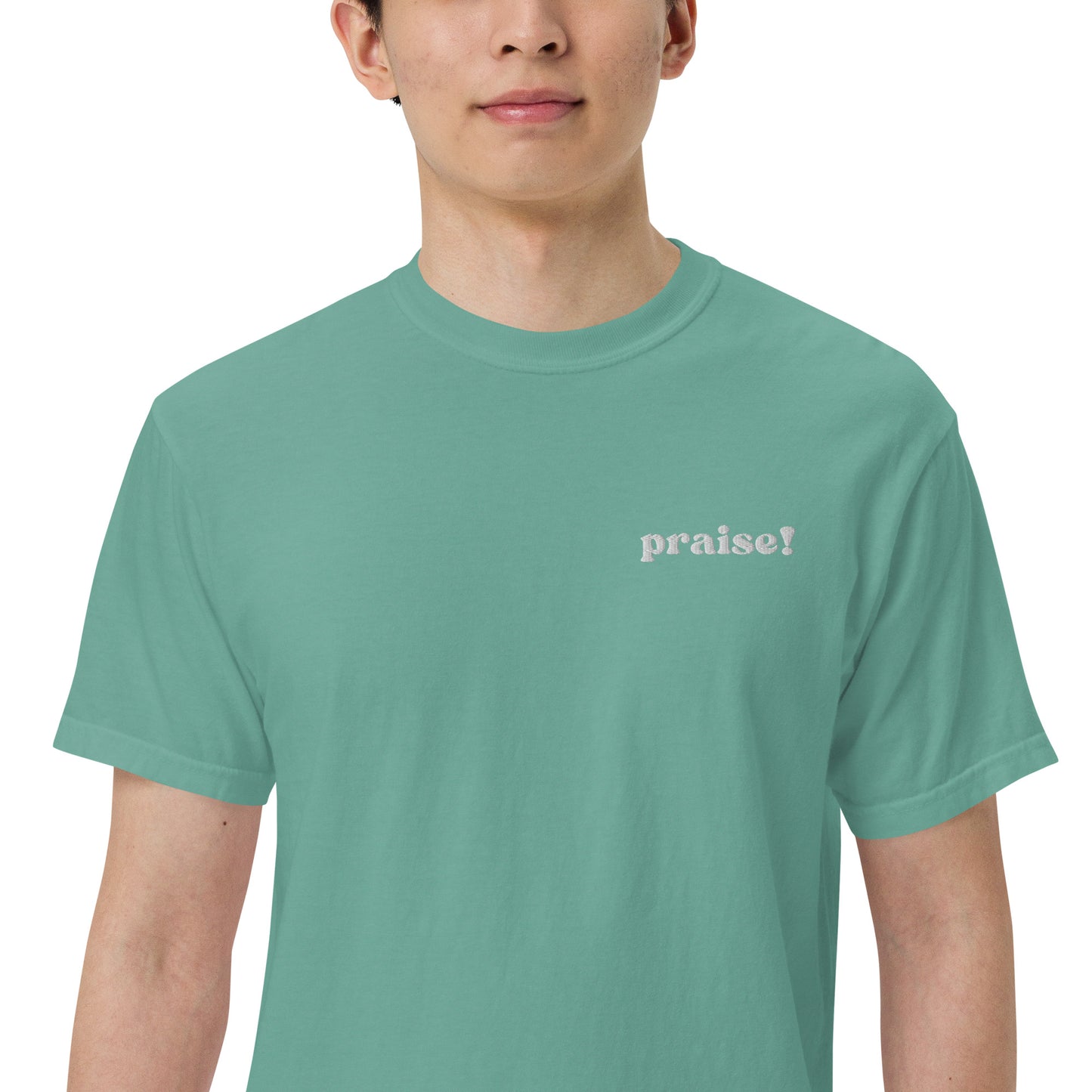 White Embroidered Praise! (Good Times) T-Shirt