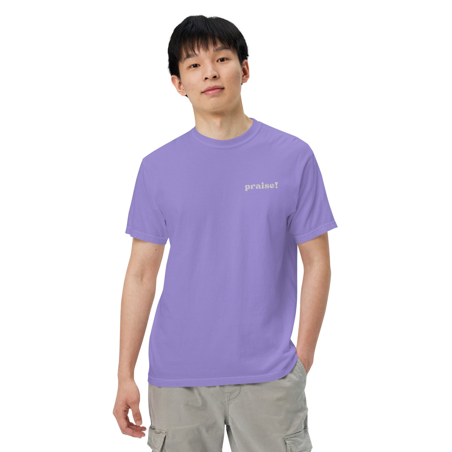 White Embroidered Praise! (Good Times) T-Shirt