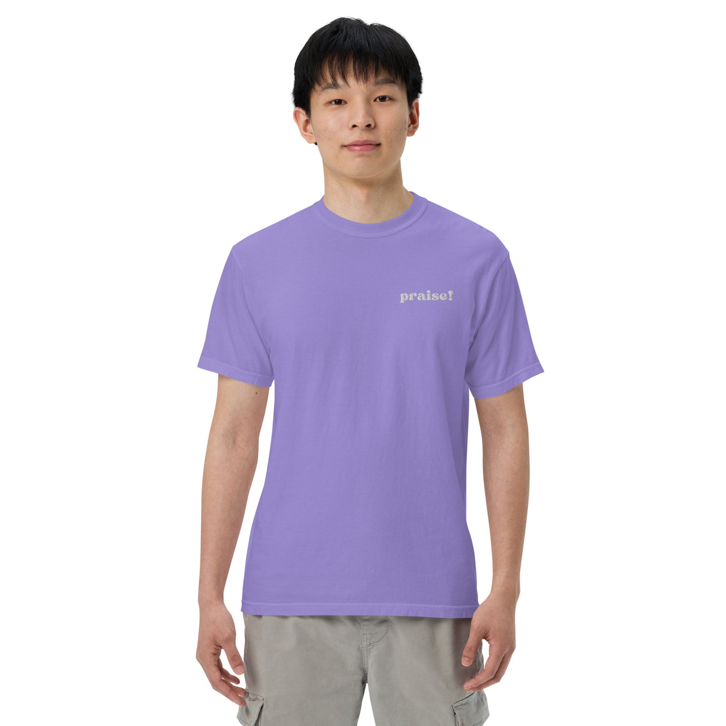 White Embroidered Praise! (Good Times) T-Shirt
