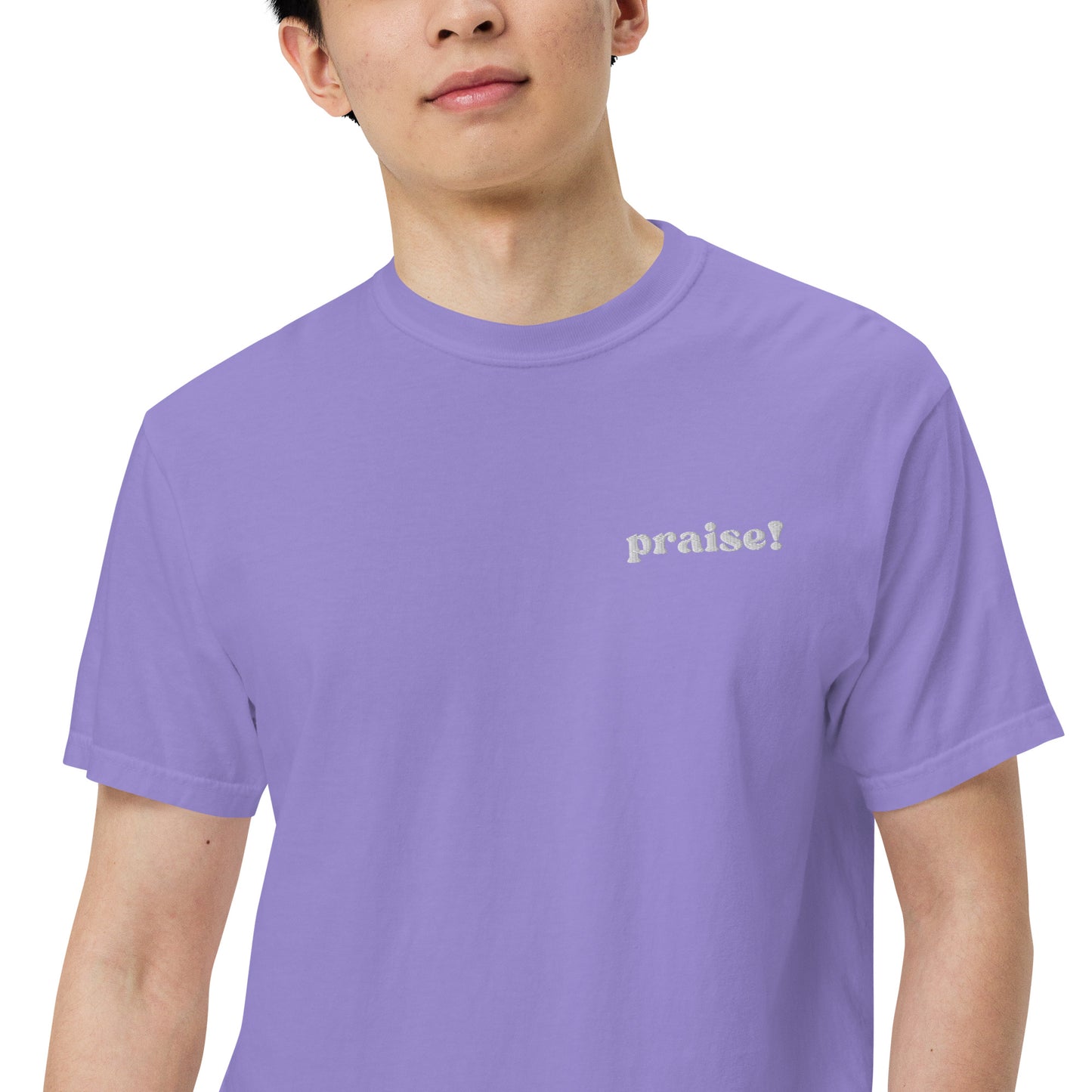 White Embroidered Praise! (Good Times) T-Shirt