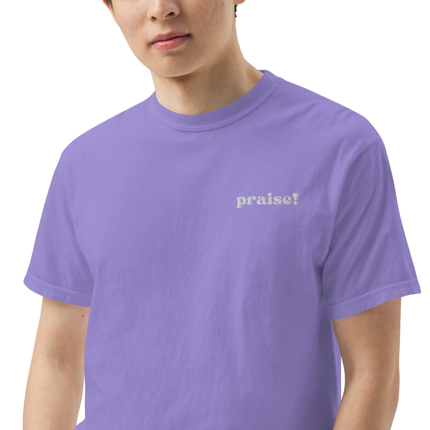 White Embroidered Praise! (Good Times) T-Shirt