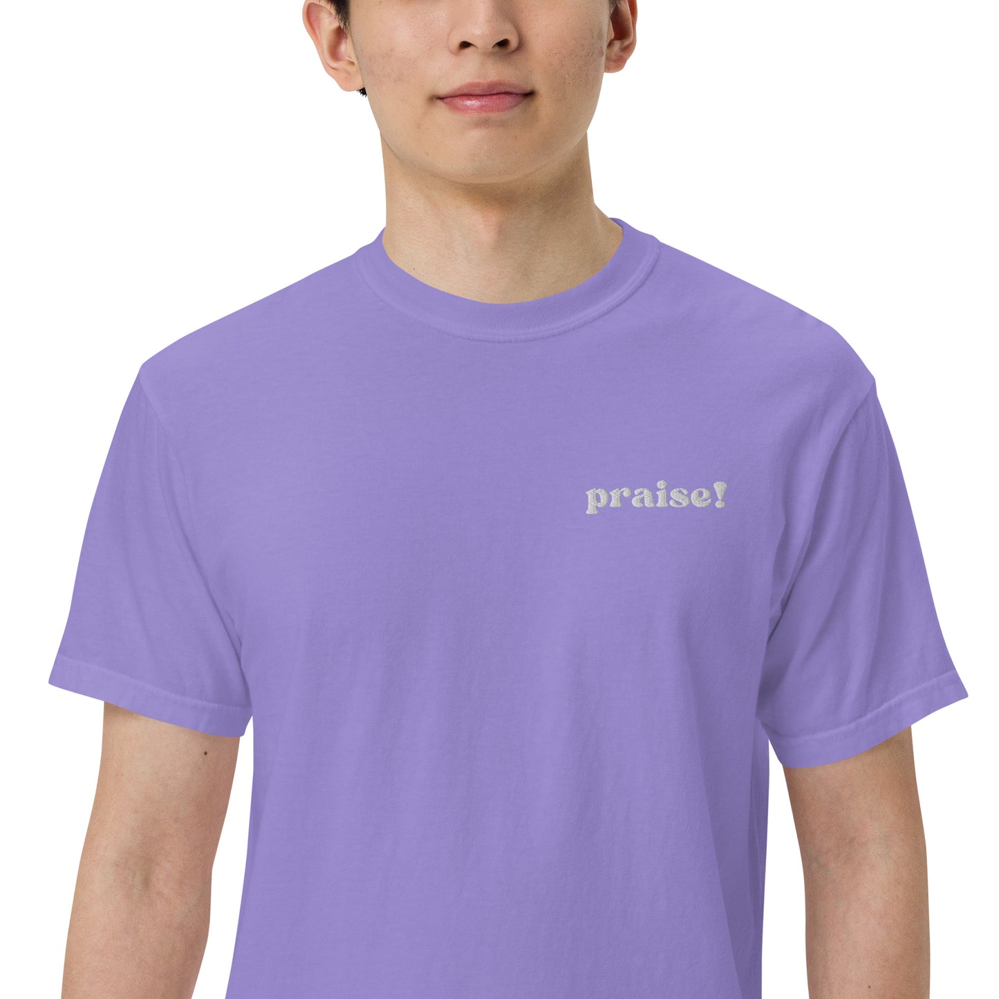 White Embroidered Praise! (Good Times) T-Shirt