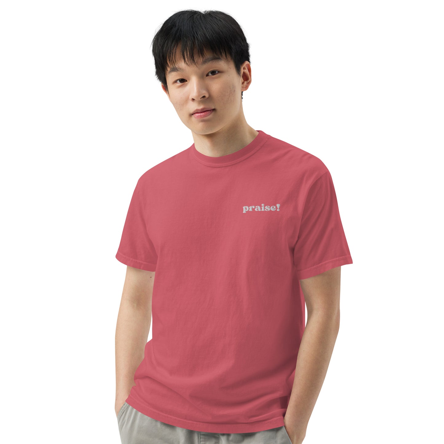 White Embroidered Praise! (Good Times) T-Shirt