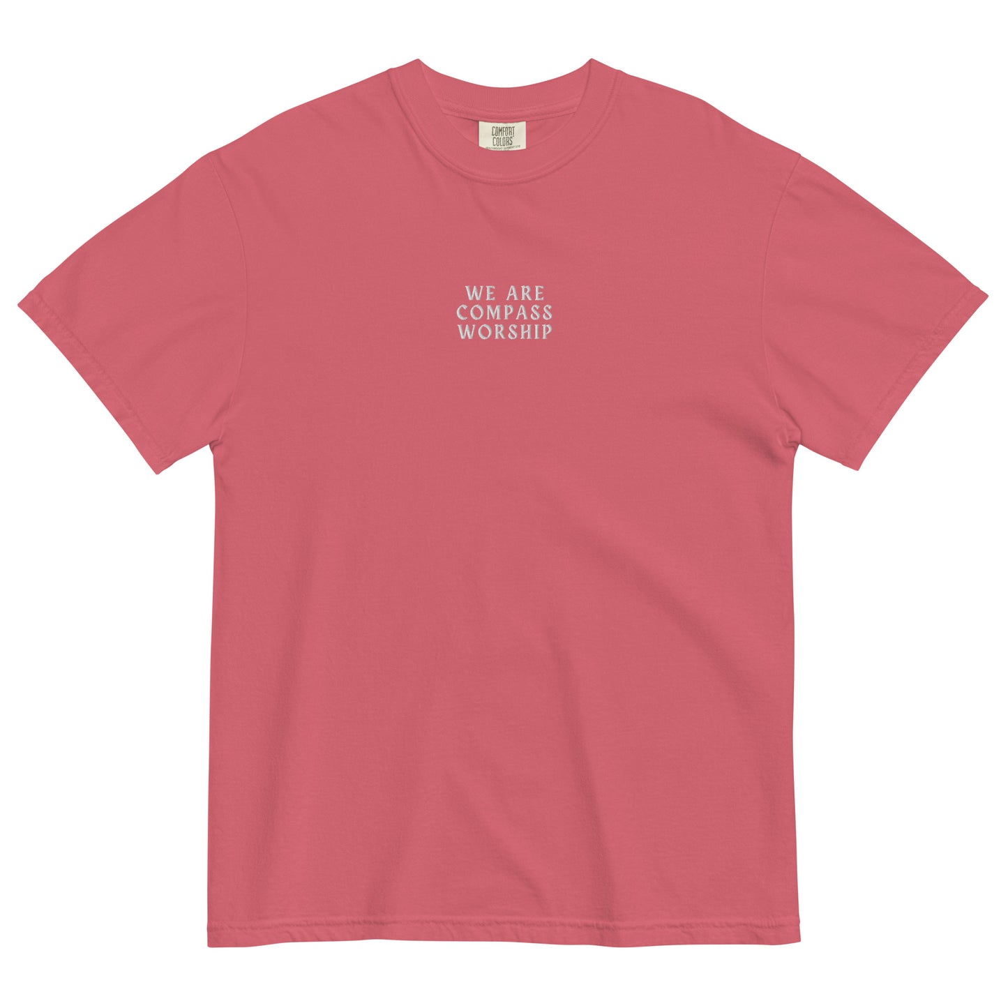 Embroidered We Are Compass Worship T-Shirt (White Logo)