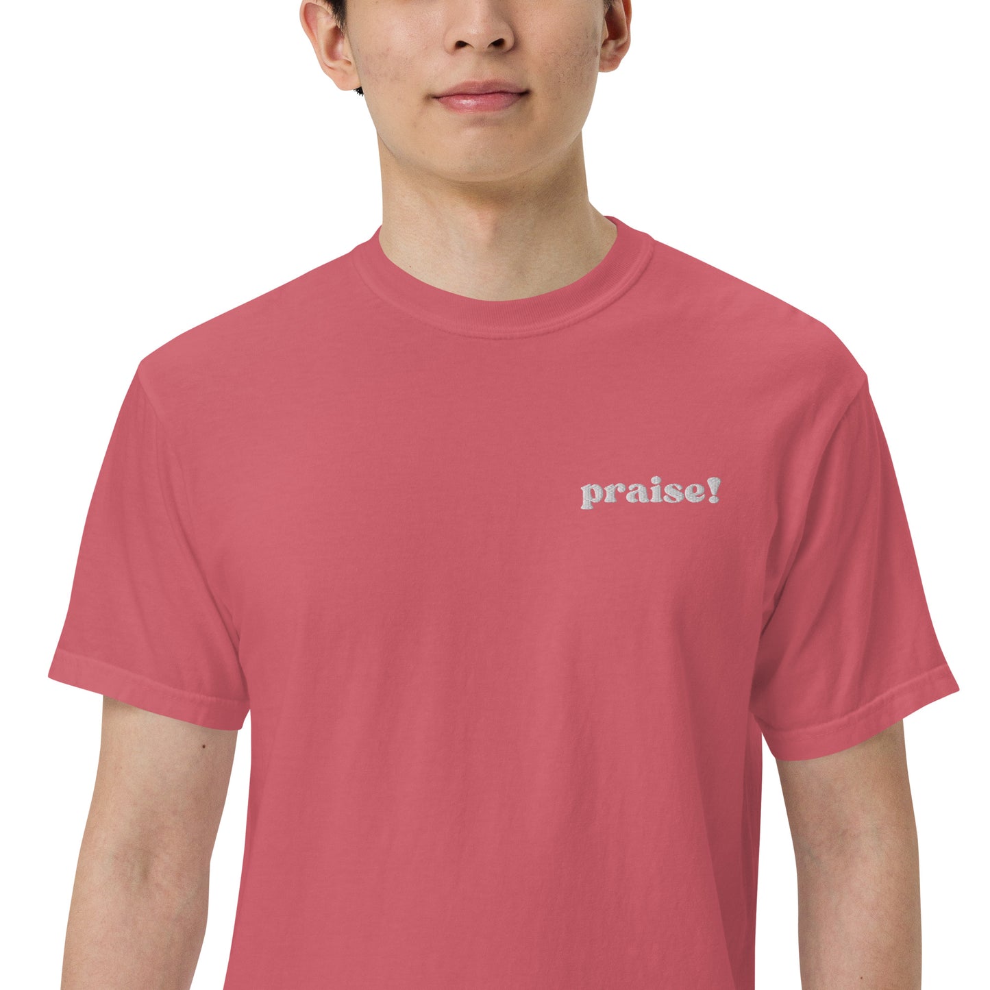 White Embroidered Praise! (Good Times) T-Shirt
