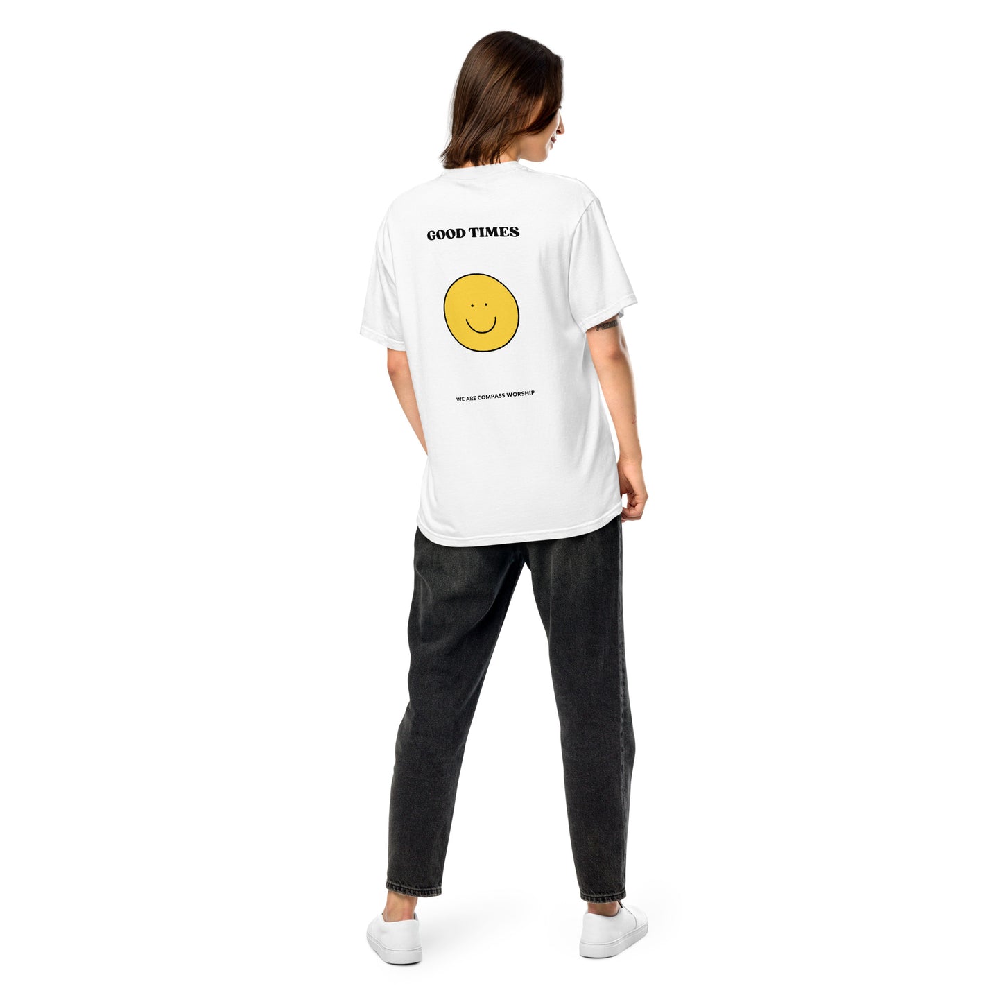 Black Embroidered Praise! (Good Times) T-Shirt
